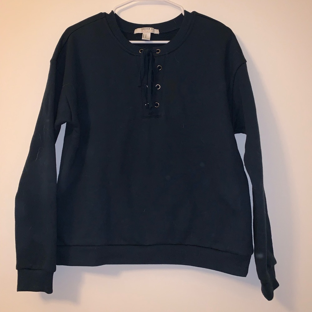 Forever 21 lace up sweater